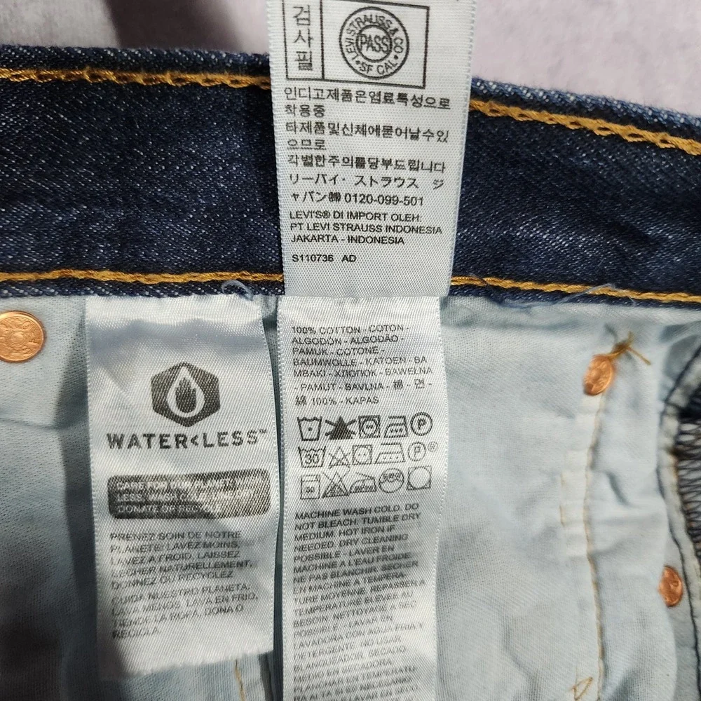Levis 501 Original Fit Mens Jeans 38x30 Dark Wash‎ Button Fly Straight Leg